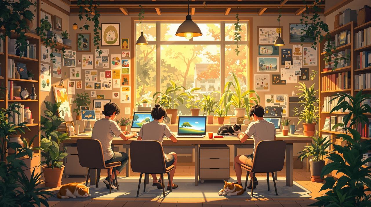 最新里番动漫品牌故事 最新里番动漫团队在温暖的工作室中共同创作,用热爱传递每一帧感动